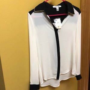 Black and white blouse